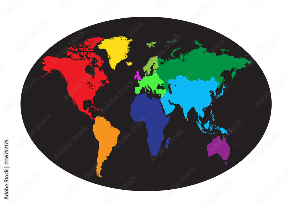 World map planet blue flat design blue 