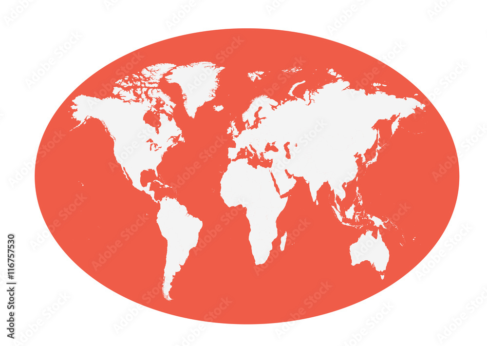 World map planet blue flat design World map planet blue flat design
