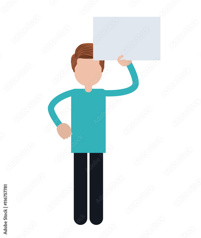 people protesting with signs and notices isolated icon design, vector illustration  graphic 