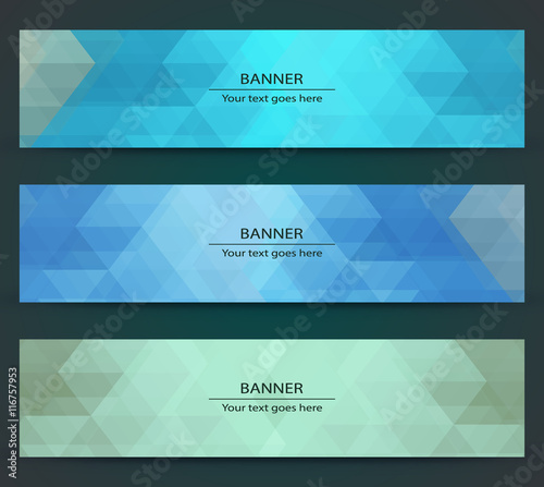 Various color polygonal banner template