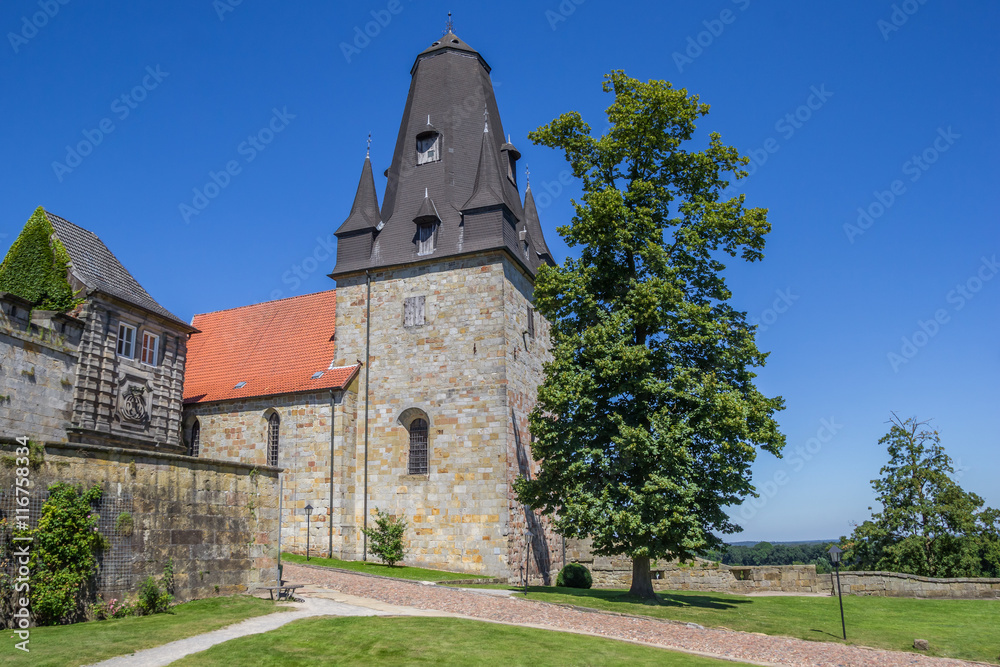 Tower of the hilltop castle in Bad Bentheim