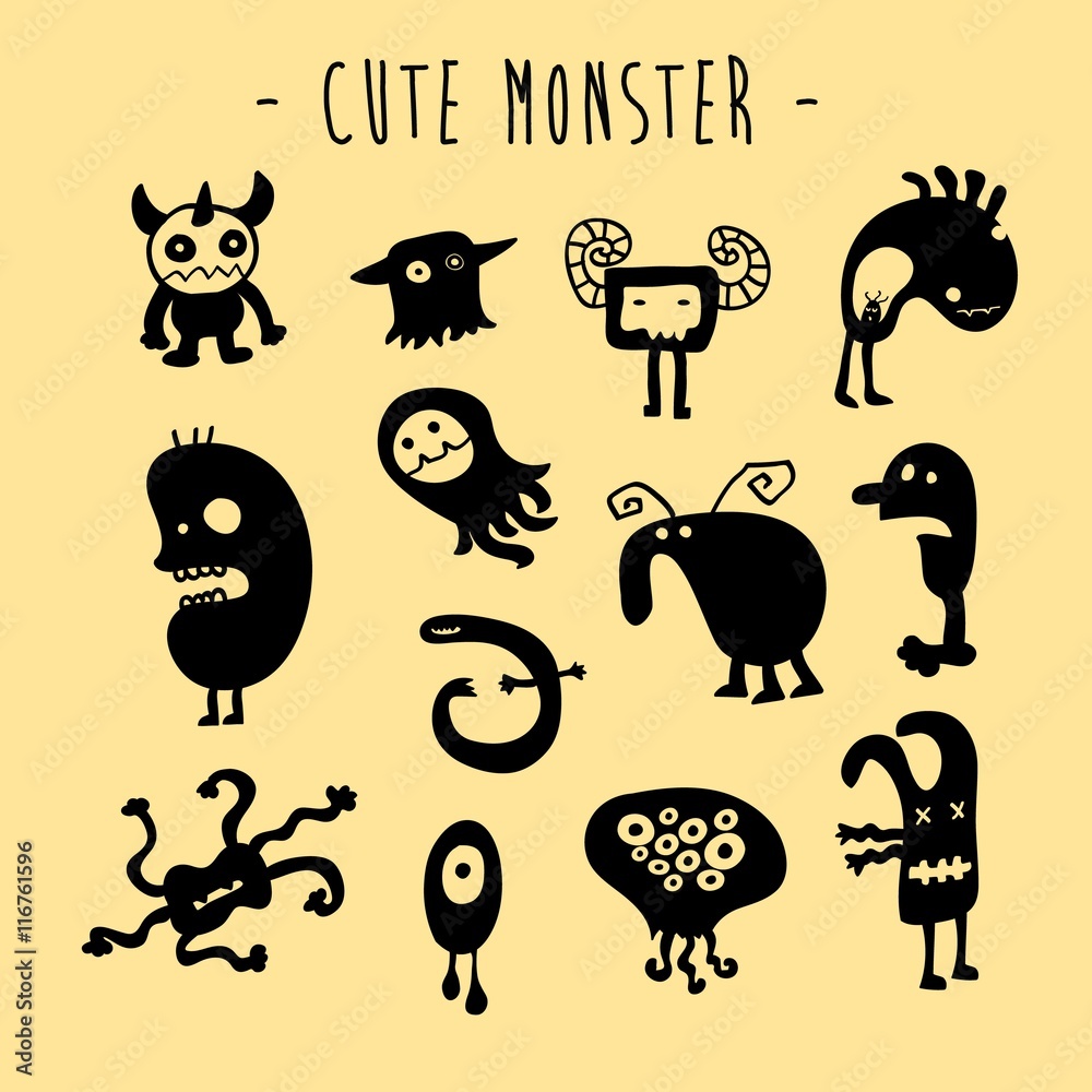 Obraz premium Monster creatures set