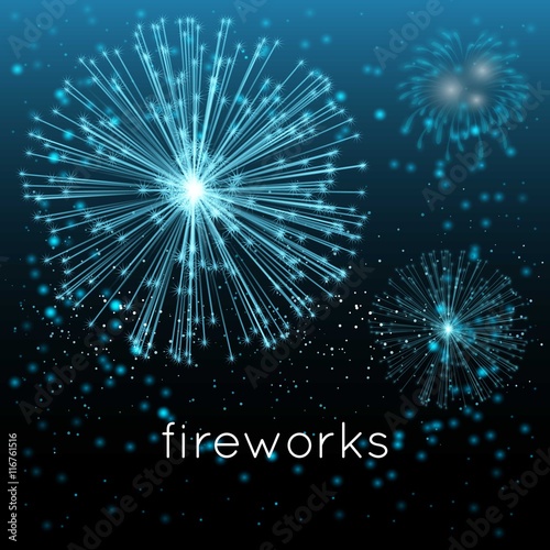 Blue fireworks show