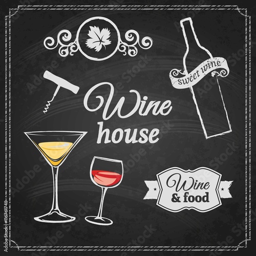 Fotografie, Obraz Wine house poster