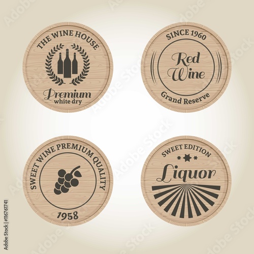 Photo Wine and liquor labels
