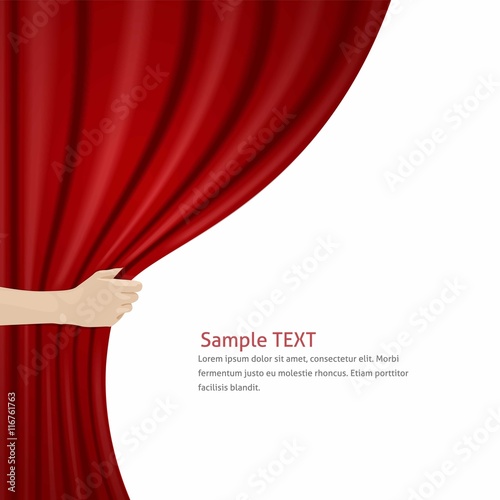 Red curtain template photo
