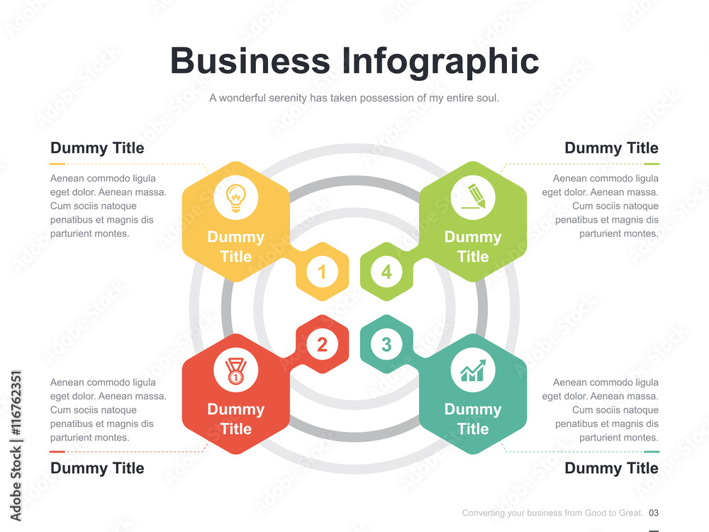 Obraz premium Flat business presentation vector slide template with diagram chart
