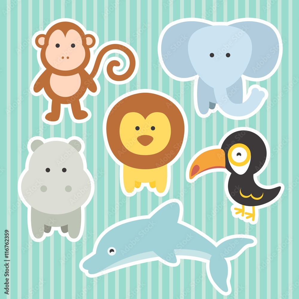 Cute zoo animals collection Cute zoo animals collection