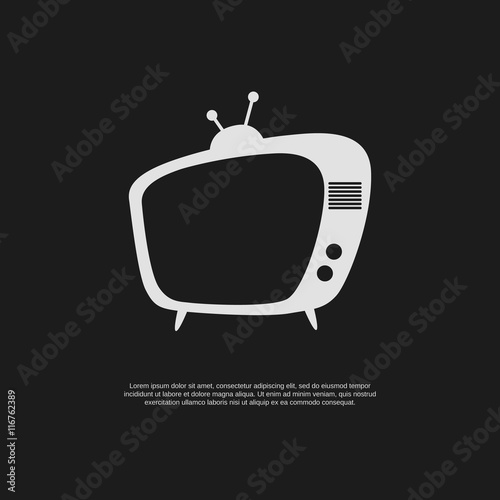 Template with retro TV set