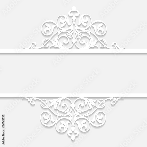 White retro ornamental template
