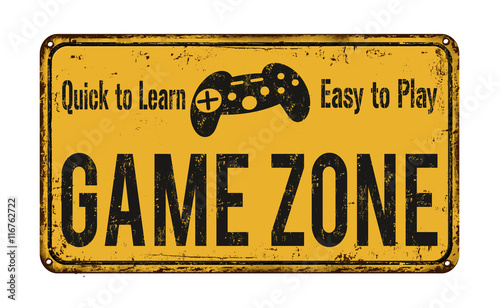 Game zone vintage metal sign