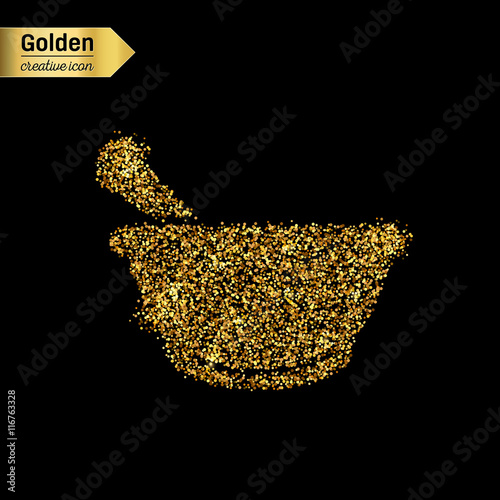 Gold glitter vector icon