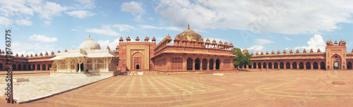 Panorama with high resolution of Tomb of Salim Chishti. Buland Gate  Dadupura  Fatehpur Sikri. Attractions India  vintage old palace.