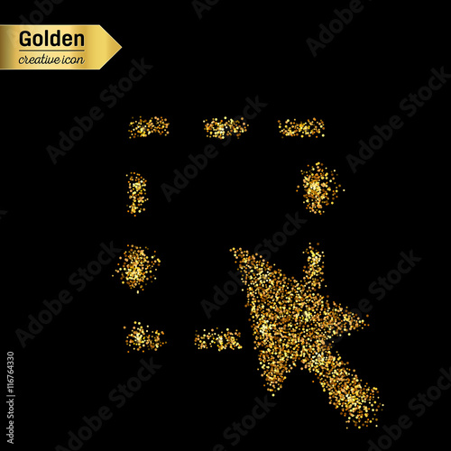 Gold glitter vector icon