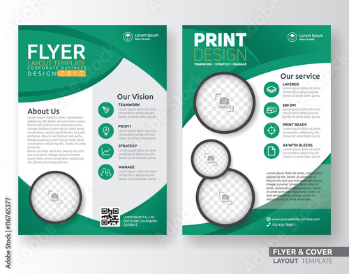 Multipurpose corporate business flyer layout template design. Suitable for leaflet, flyer, brochure, book cover and annual report. Layout in A4 size with bleeds.
