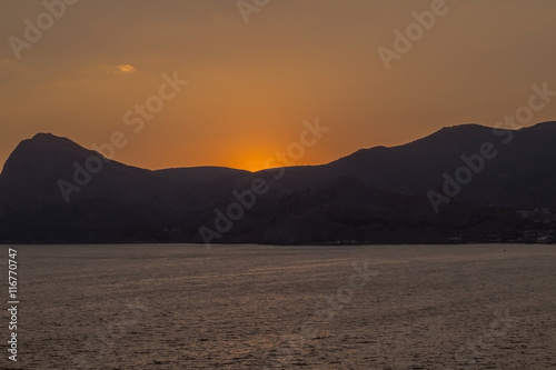 Sunset over the Crimean mountains