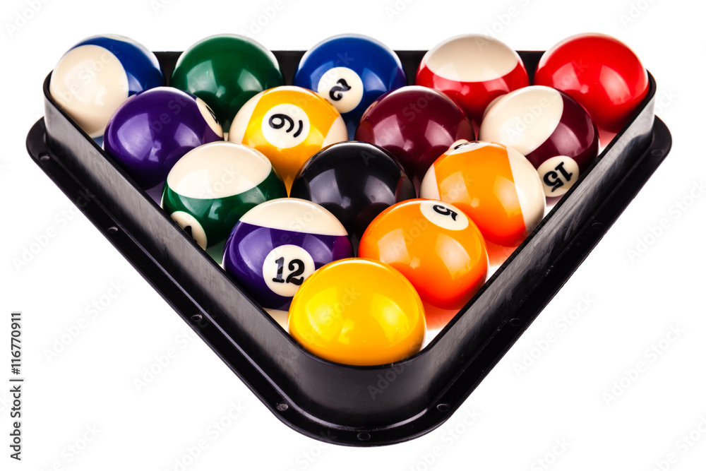 Naklejka premium Pool triangle and balls
