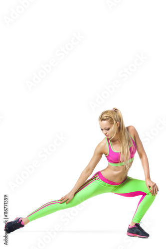 Fitness woman doing stretching exercise