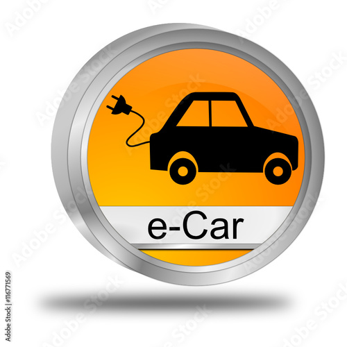 e-Car Button - 3D illustration