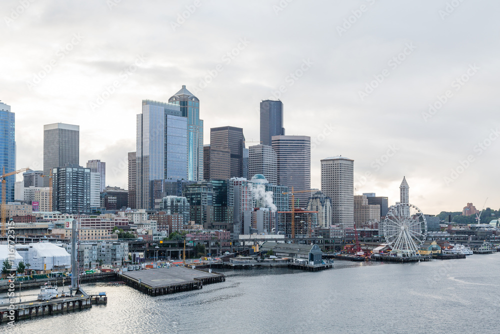 Coast of Seattle with Ferris Wheel