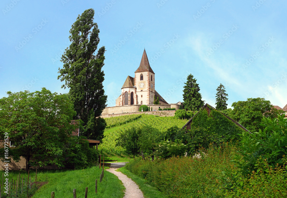 église fortifiée  St-Jacques-le-Majeur de Hunawihr 