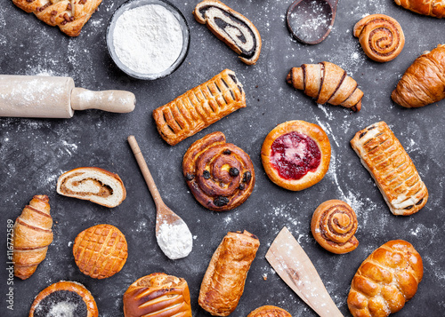 Delicious and sweet seasonal pastry background © and.one