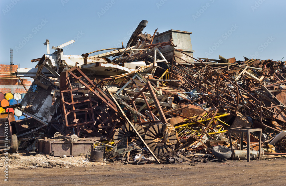 Metal scrap in junkyard