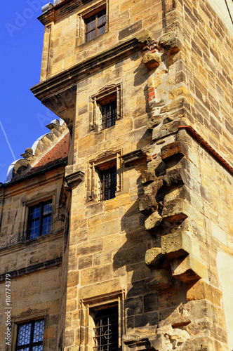 Bamberg - Steinerne Fassade in der historischen Altstadt photo