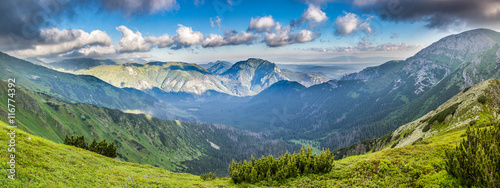 Panoramic view of summer slovak West Tatras mountains © Jaroslav Machacek