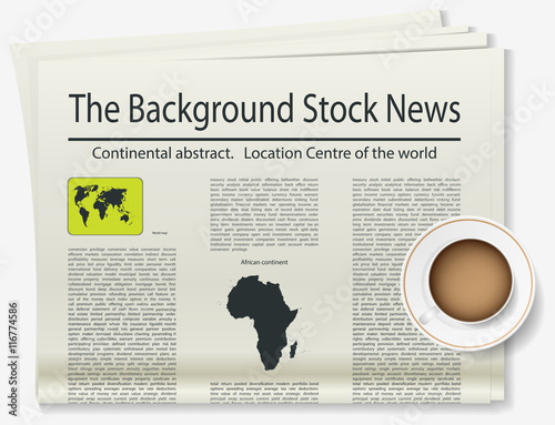 World map. Newspaper. Realistic image of the object