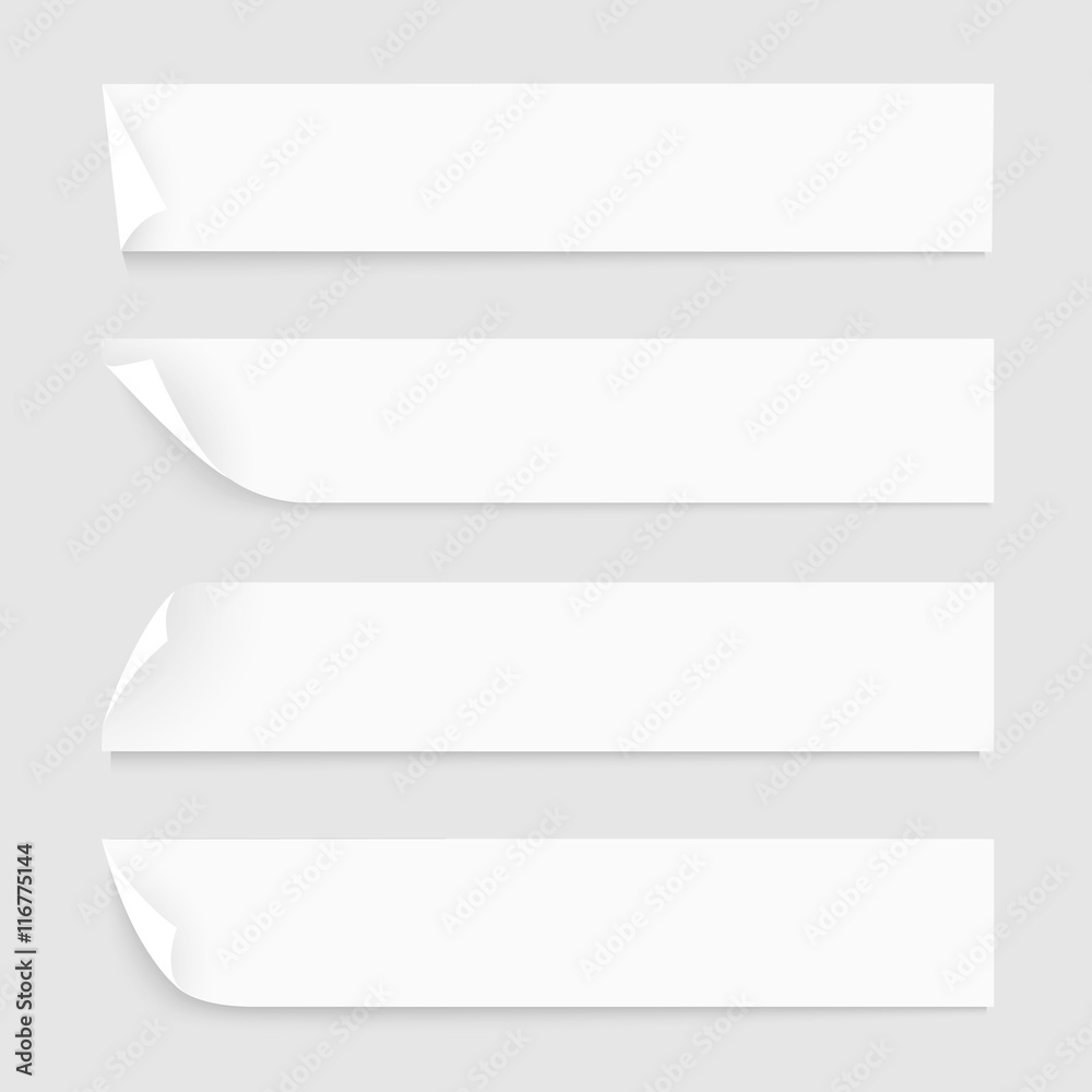 White Paper Banners with shadows