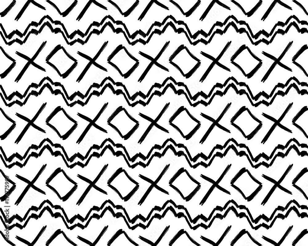 Abstract geometry black and white hipster fashion pillow unusual pattern