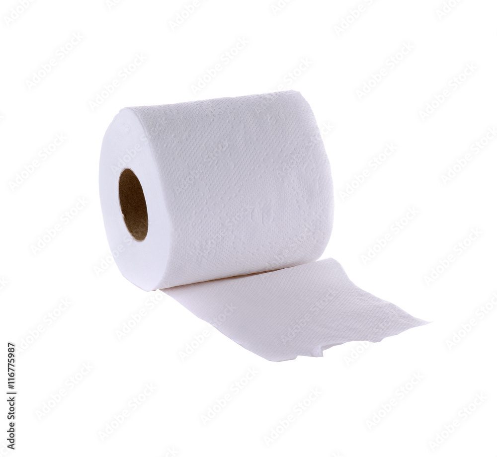 Fototapeta premium Toilet paper on white background