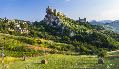 Roccascalegna - impressive castle over rock in Abruzzo, Italy photo