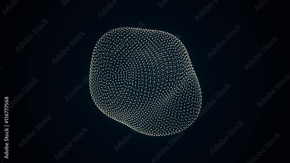 metamorphose of amorphous shape from dots and lines, abstract animation of future shape 4K
