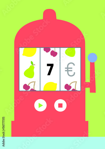 Illustration Glücksspiel; Automat; Eurozeichen; Geld; verlieren; gewinnen; Sucht; spielen; Risiko 