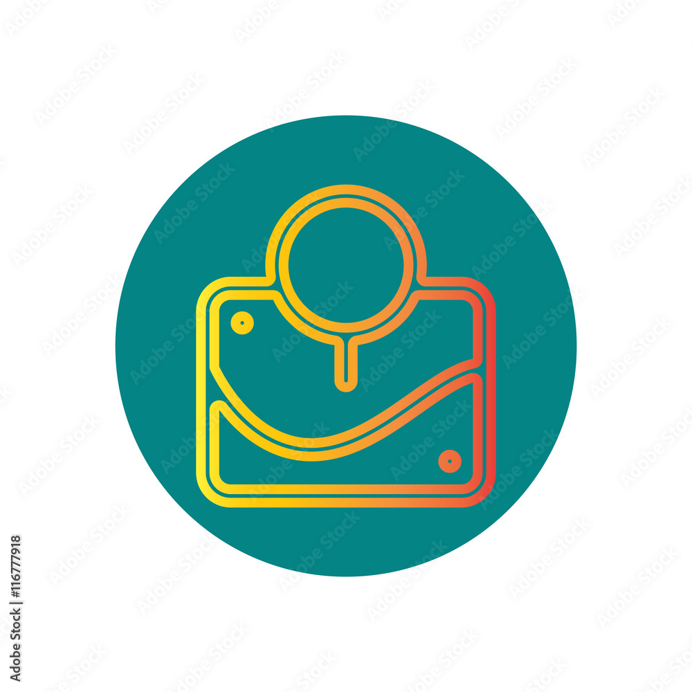 Vector icon on the topic office on circle navigator Vector icon on the topic office on circle navigator