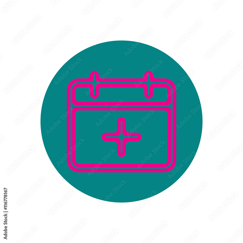 Fototapeta premium Vector icon on the topic office on circle the calendar