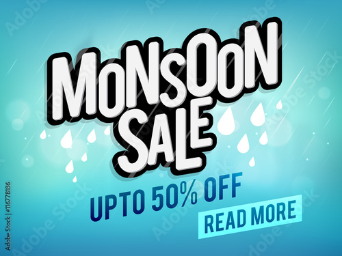 Monsoon Sale Poster, Banner or Flyer design.