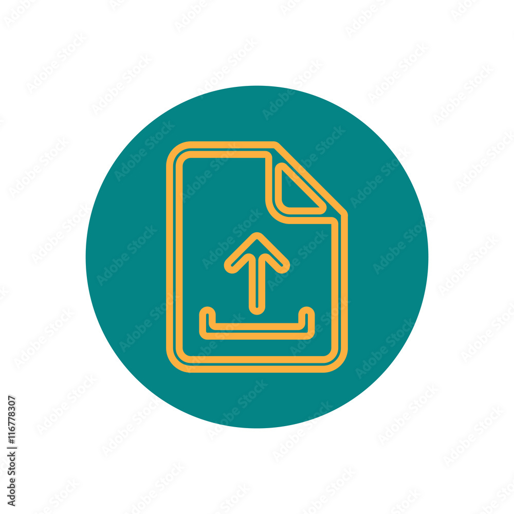 Vector icon on the topic office on circle document Vector icon on the topic office on circle document