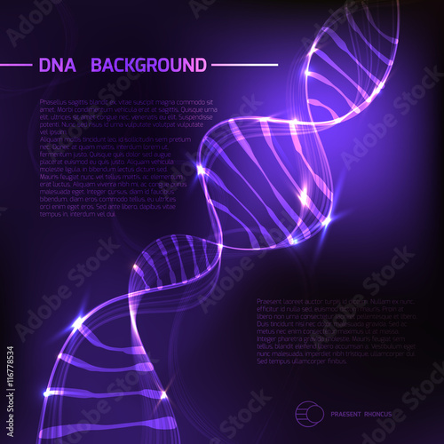 Illustration of a DNA molecule. Molecule background.