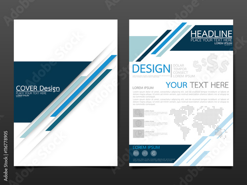 Blue business annual report brochure flyer design template vector, Leaflet cover presentation abstract geometric background, modern publication poster magazine, layout in A4 size