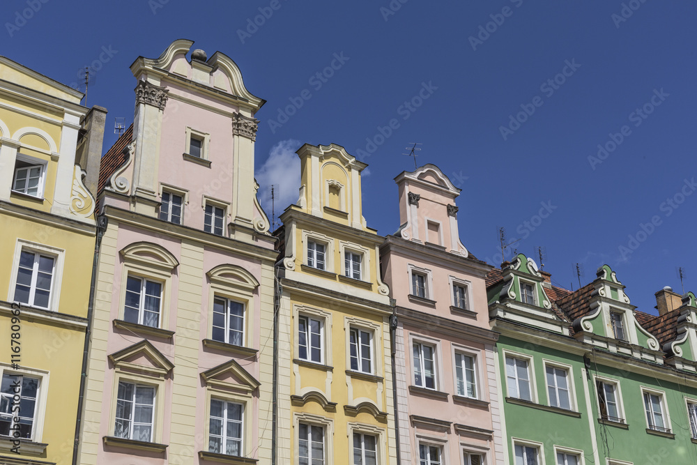 Architecture of the Market square in Wroclaw, Poland. 