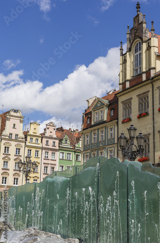 Wroclaw City center, Fountain and Market Square tenements