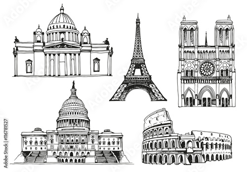 World landmark vector set