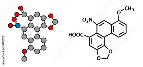 Aristolochic acid plant poison molecule. 