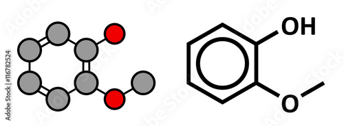 Guaiacol aromatic molecule. 