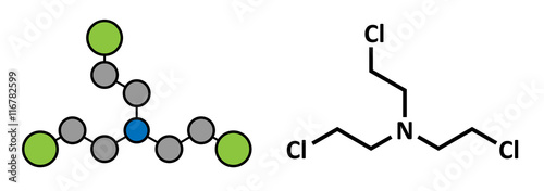 Nitrogen mustard HN-3 molecule. Used as blister agent.