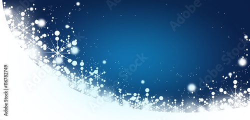 Winter blue white background