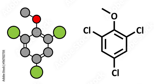 Foto Trichloroanisole (TCA) cork taint molecule.